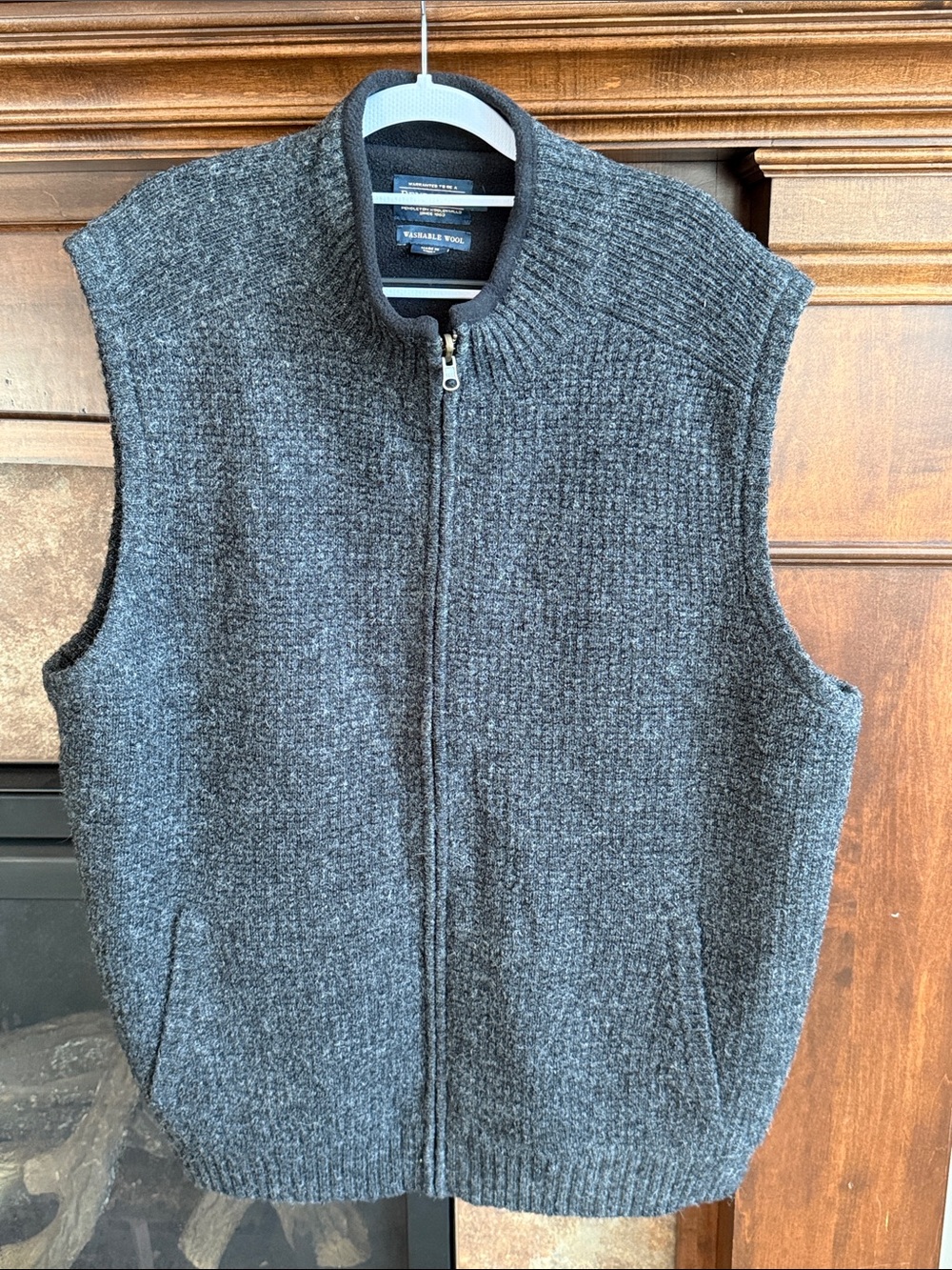 Pendleton Men’s XXL Washable Wool Full Zip Sweater Vest Gray Fleece Lined